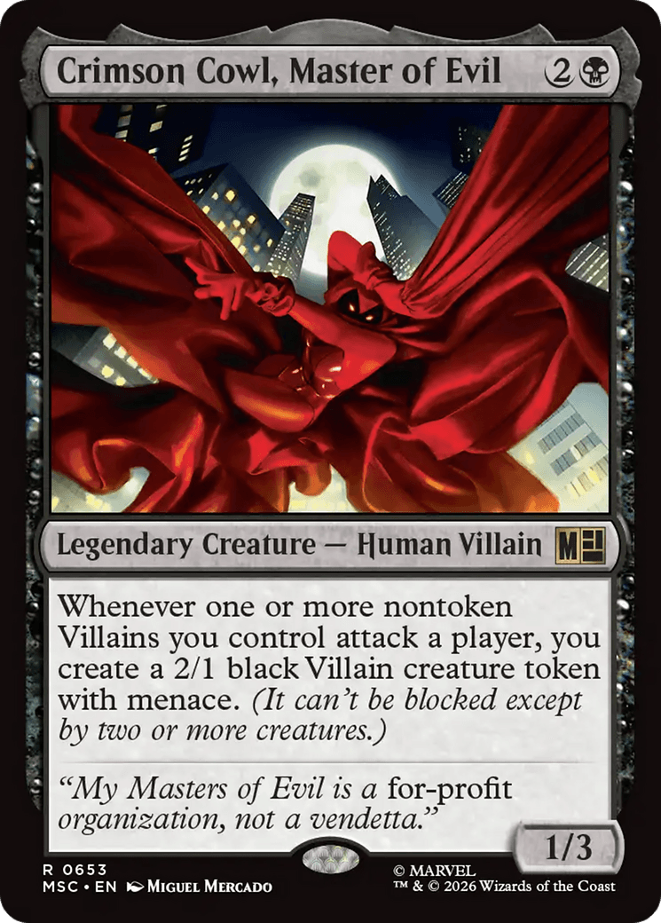 Crimson Cowl, Master of Evil