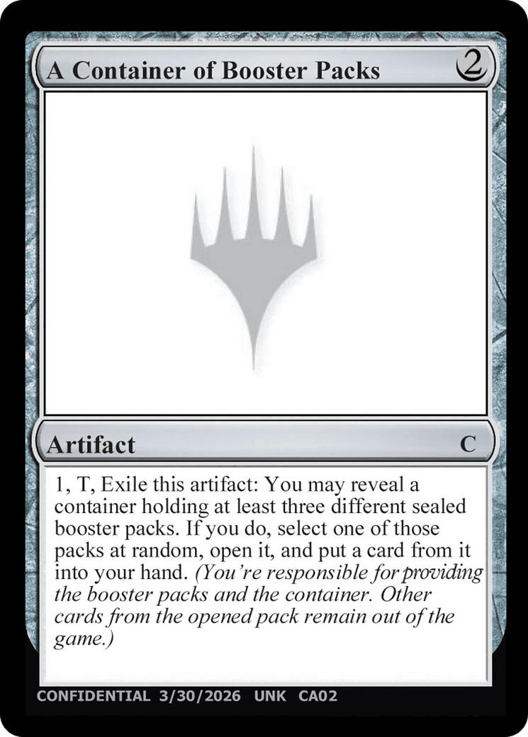 A Container of Booster Packs