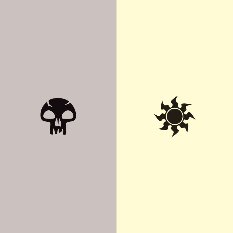 B, W