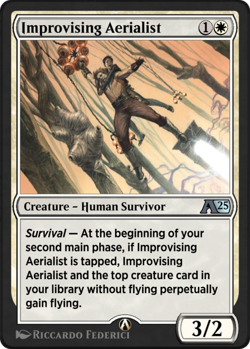 Improvising Aerialist in the group Magic the Gathering / Types / Colors / White at Proxyprinters.com (101064)