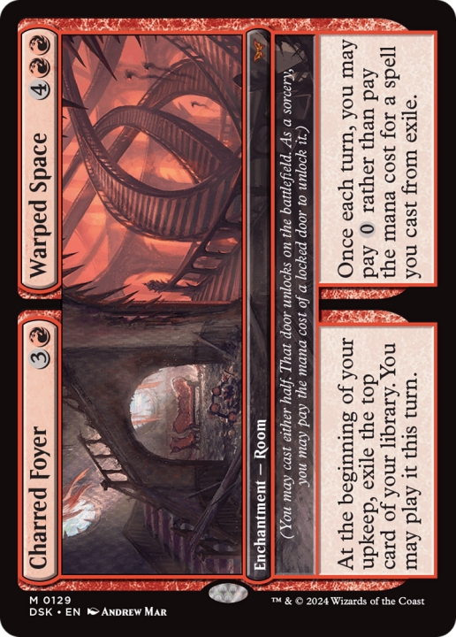 Charred Foyer // Warped Space in the group Magic the Gathering / Types / Colors / Red at Proxyprinters.com (101069)