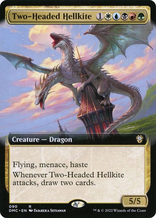 Two-Headed Hellkite in the group Magic the Gathering / Types / Colors / Multicolors / B, G, R, U, W at Proxyprinters.com (10123)