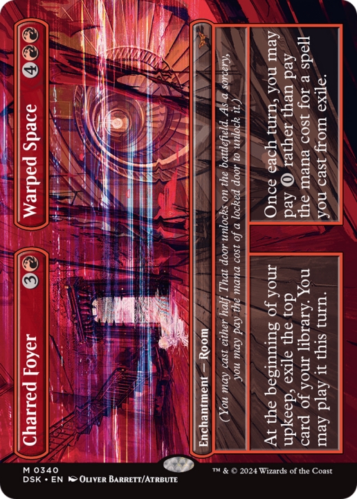 Charred Foyer // Warped Space in the group Magic the Gathering / Types / Colors / Red at Proxyprinters.com (101238)