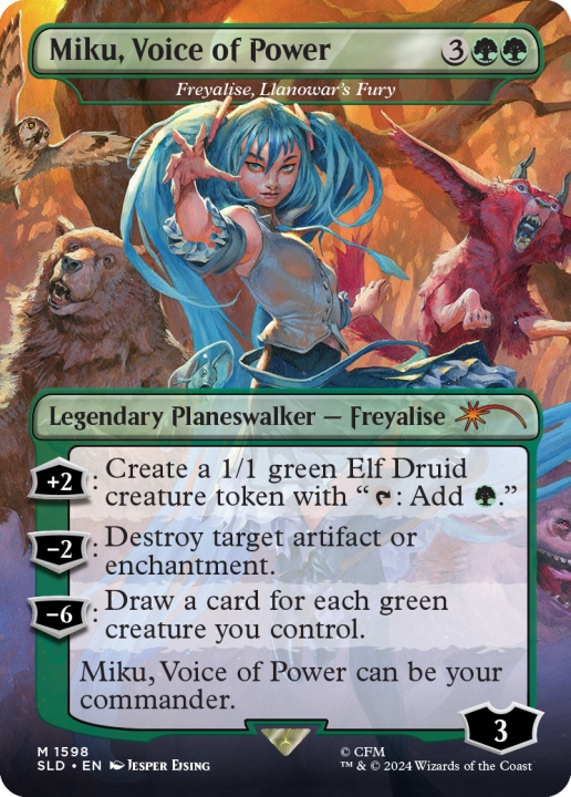 Freyalise, Llanowars Fury as Miku, Voice of Power in the group Magic the Gathering / Types / Colors / Colorless at Proxyprinters.com (101552)