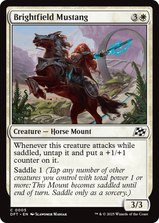 Brightfield Mustang in the group Magic the Gathering / Sets / Aetherdrift at Proxyprinters.com (102352)