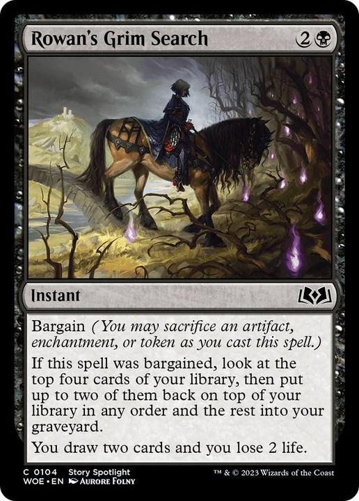 Rowan's Grim Search in the group Magic the Gathering / Types / Colors / Black at Proxyprinters.com (10368)