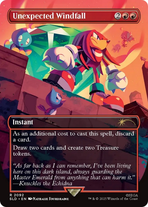 Unexpected Windfall in the group Magic the Gathering / Sets / Secret Lair / Secret Lair x Sonic / Secret Lair x Sonic Chasing Adventure at Proxyprinters.com (104284)