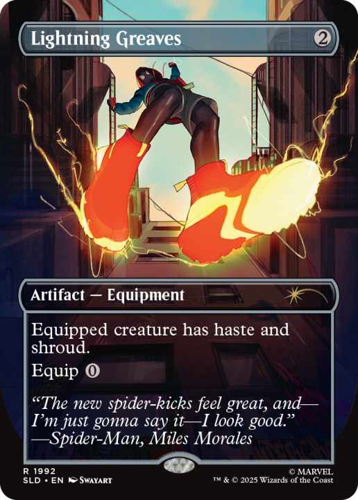 Lightning Greaves in the group Magic the Gathering / Sets / Secret Lair / Secret Lair x Marvel's Spider-Man: Heroic Deeds at Proxyprinters.com (104311)