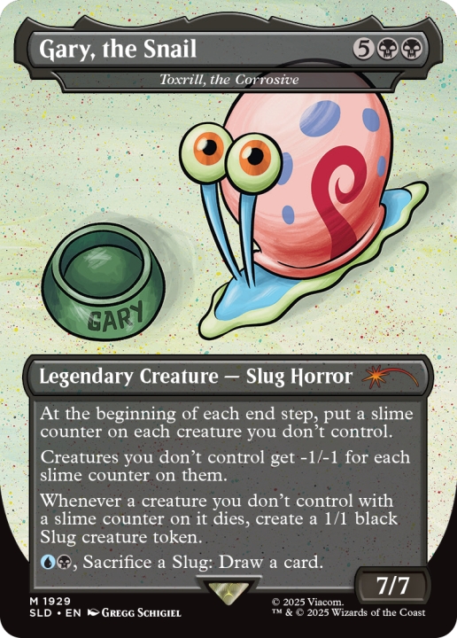 Toxrill, the Corrosive as Gary, the Snail in the group Magic the Gathering / Sets / Secret Lair / Secret Lair x SpongeBob SquarePants: Legends of Bikini Bottom at Proxyprinters.com (104341)