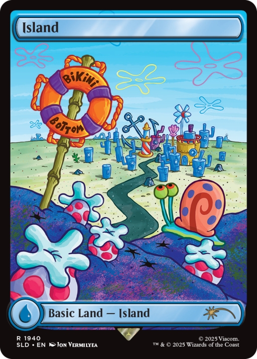 Island in the group Magic the Gathering / Sets / Secret Lair / Secret Lair x SpongeBob SquarePants: Lands Under the Sea at Proxyprinters.com (104352)