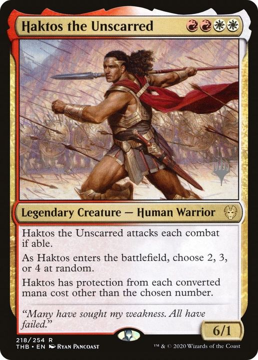 Haktos the Unscarred in the group Magic the Gathering / Types / Colors / Multicolors / R, W at Proxyprinters.com (10637)