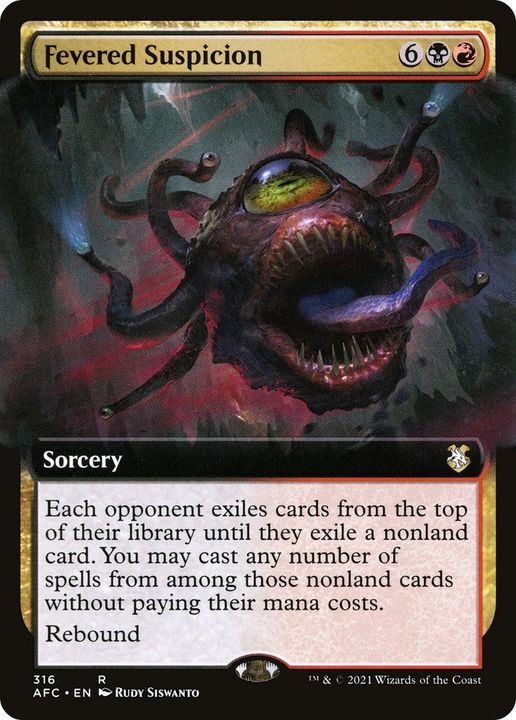 Fevered Suspicion in the group Magic the Gathering / Types / Colors / Multicolors / B, R at Proxyprinters.com (1209)