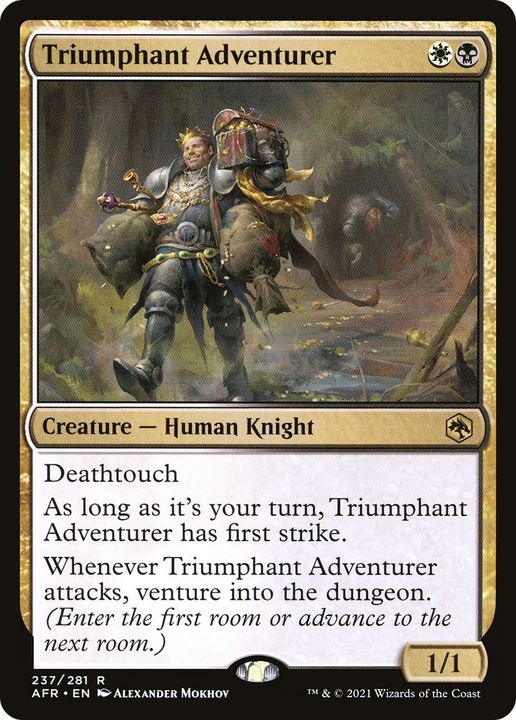 Triumphant Adventurer in the group Magic the Gathering / Types / Colors / Multicolors / B, W at Proxyprinters.com (12238)