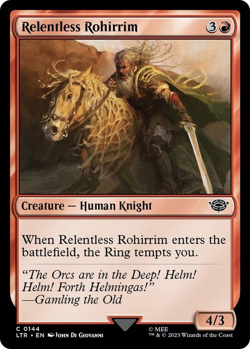 Relentless Rohirrim in the group Magic the Gathering / Sets / The Lord of the Rings: Tales of Middle-earth at Proxyprinters.com (12391)