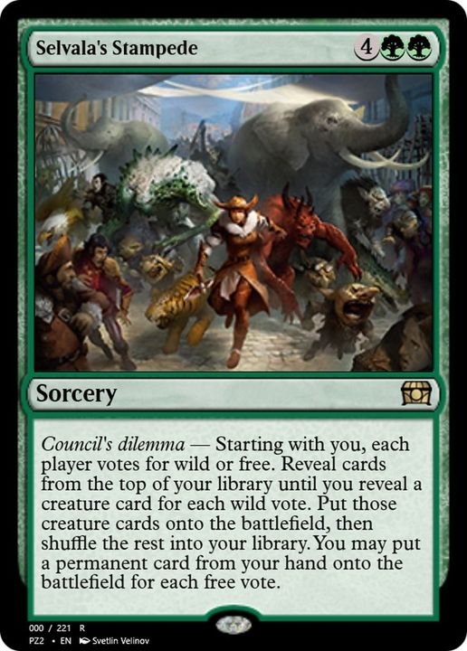 Selvala's Stampede in the group Magic the Gathering / Types / Colors / Green at Proxyprinters.com (12943)