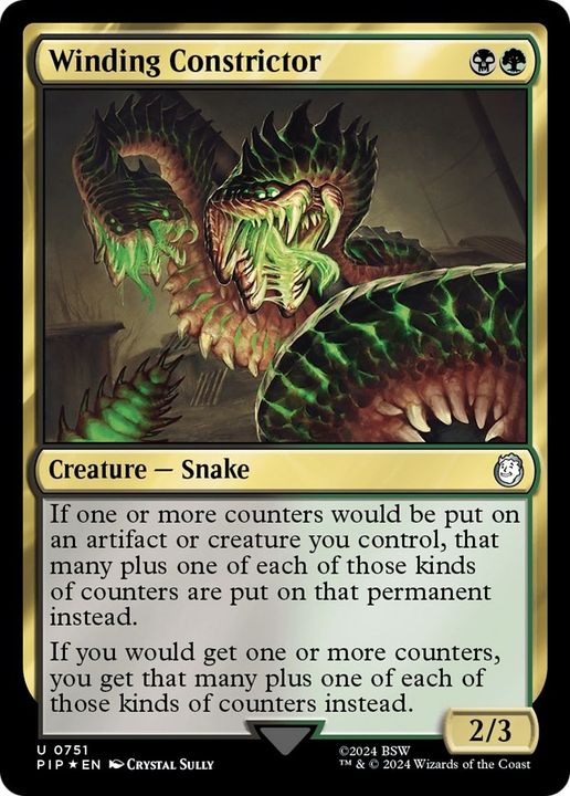 Winding Constrictor in the group Magic the Gathering / Types / Colors / Multicolors / B, G at Proxyprinters.com (13554)