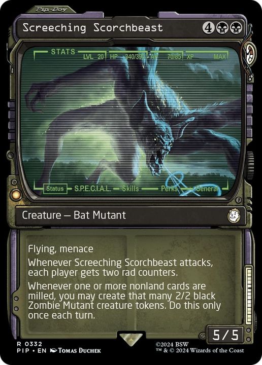 Screeching Scorchbeast in the group Magic the Gathering / Types / Colors / Black at Proxyprinters.com (13558)