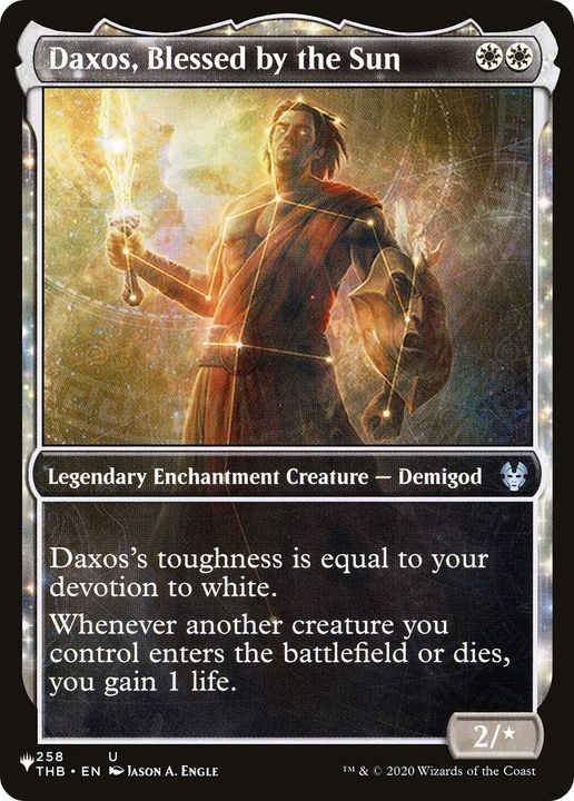 Daxos, Blessed by the Sun in the group Magic the Gathering / Types / Enchantment / Legendary Enchantment at Proxyprinters.com (1359)