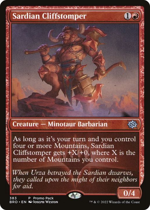 Sardian Cliffstomper in the group Magic the Gathering / Sets / The Brothers' War at Proxyprinters.com (1408)