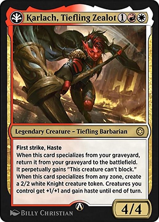 Karlach, Tiefling Zealot in the group Magic the Gathering / Types / Colors / Multicolors / R, W at Proxyprinters.com (14463)