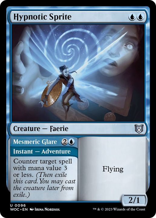 Hypnotic Sprite // Mesmeric Glare in the group Magic the Gathering / Sets / Wilds of Eldraine Commander Tokens at Proxyprinters.com (14526)