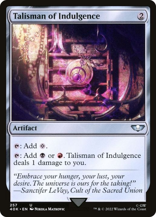 Talisman of Indulgence in the group Magic the Gathering / Sets / Warhammer 40,000 Tokens at Proxyprinters.com (14807)