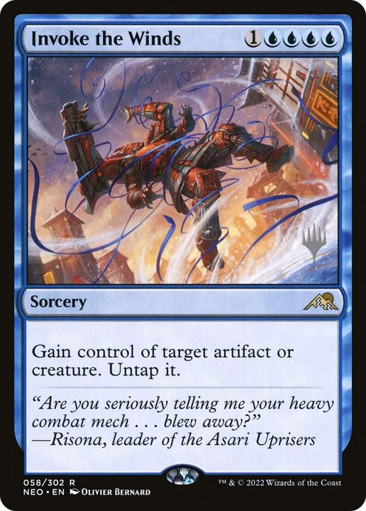 Invoke the Winds in the group Magic the Gathering / Sets / Kamigawa: Neon Dynasty Promos at Proxyprinters.com (15181)