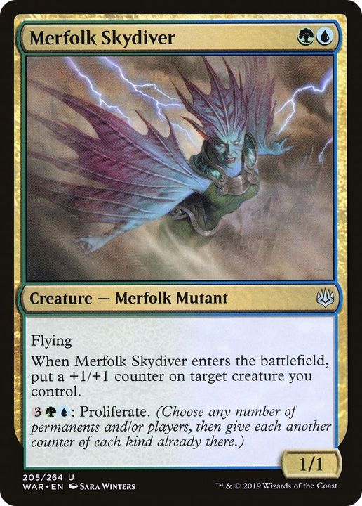 Merfolk Skydiver in the group Magic the Gathering / Types / Colors / Multicolors / G, U at Proxyprinters.com (16118)