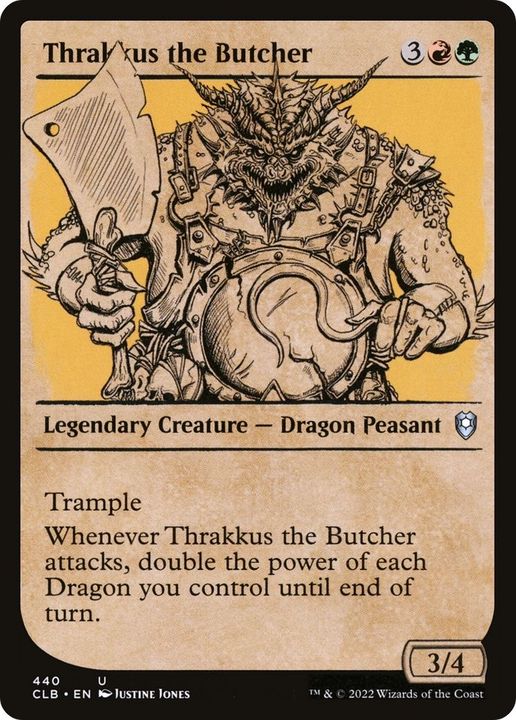 Thrakkus the Butcher in the group Magic the Gathering / Types / Colors / Multicolors / G, R at Proxyprinters.com (16221)