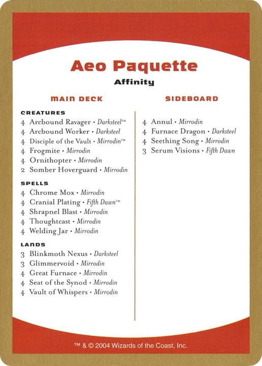 Aeo Paquette Decklist in the group Magic the Gathering / Types / Colors / Colorless at Proxyprinters.com (16395)