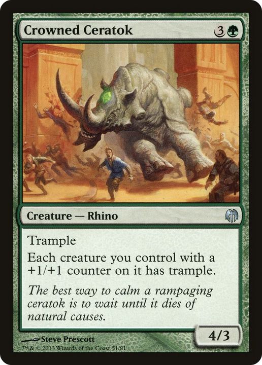 Crowned Ceratok in the group Magic the Gathering / Types / Colors / Green at Proxyprinters.com (16949)