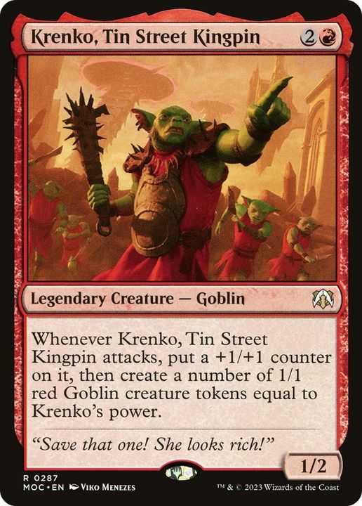 Krenko, Tin Street Kingpin in the group Magic the Gathering / Sets / March of the Machine Substitute Cards at Proxyprinters.com (17342)