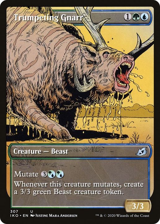 Trumpeting Gnarr in the group Magic the Gathering / Types / Colors / Multicolors / G, U at Proxyprinters.com (17544)