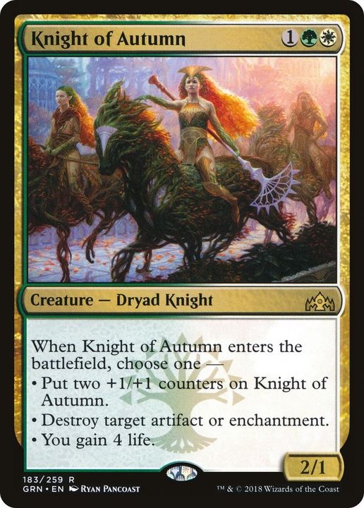 Knight of Autumn in the group Magic the Gathering / Types / Colors / Multicolors / G, W at Proxyprinters.com (17657)