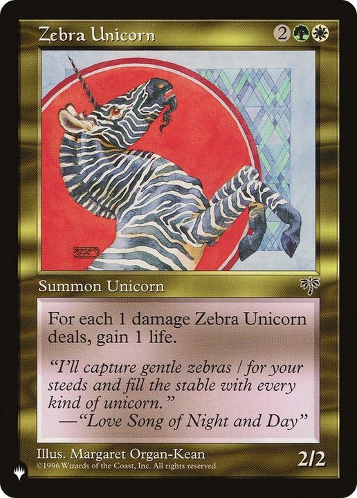 Zebra Unicorn in the group Magic the Gathering / Types / Colors / Multicolors / G, W at Proxyprinters.com (18486)