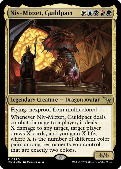 Niv-Mizzet, Guildpact in the group Magic the Gathering / Types / Colors / Multicolors / B, G, R, U, W at Proxyprinters.com (18595)