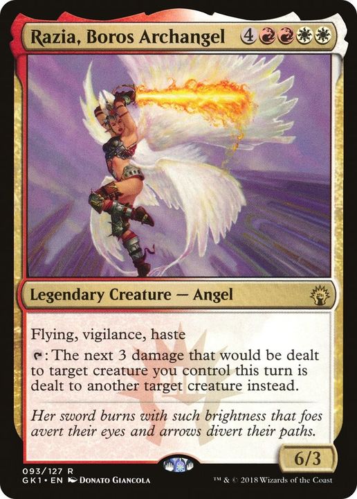 Razia, Boros Archangel in the group Magic the Gathering / Types / Colors / Multicolors / R, W at Proxyprinters.com (18932)