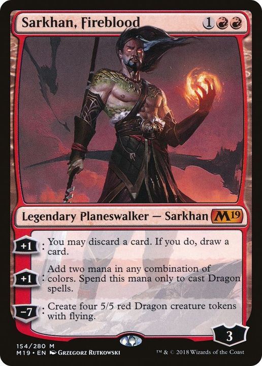 Sarkhan, Fireblood in the group Magic the Gathering / Sets / Core Set 2019 at Proxyprinters.com (19605)