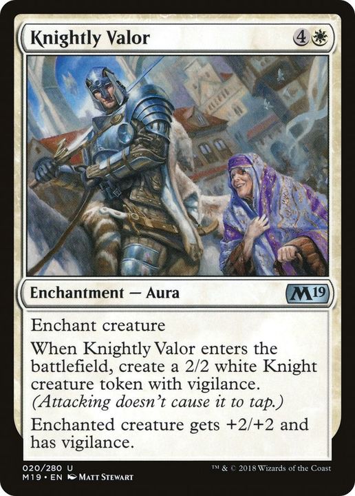 Knightly Valor in the group Magic the Gathering / Sets / Core Set 2019 at Proxyprinters.com (20010)