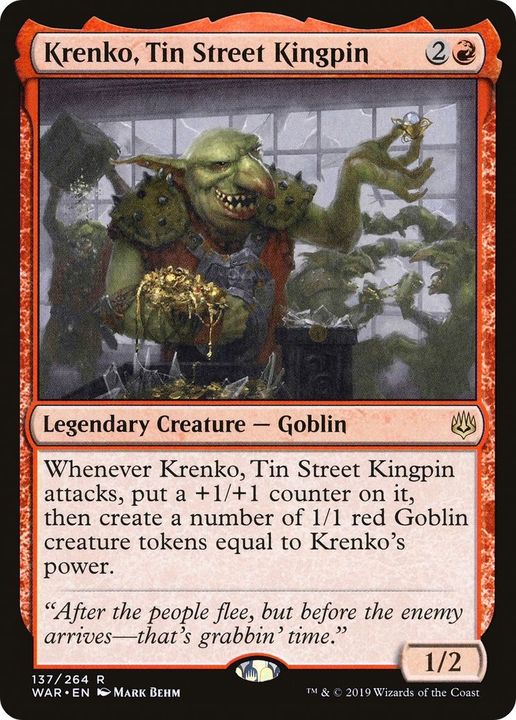 Krenko, Tin Street Kingpin in the group Magic the Gathering / Types / Creatures / Goblin at Proxyprinters.com (20541)