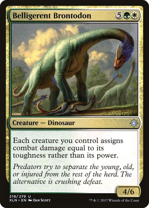 Belligerent Brontodon in the group Magic the Gathering / Sets / Ixalan at Proxyprinters.com (21183)