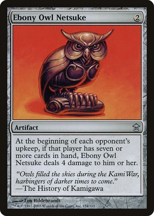 Ebony Owl Netsuke in the group Magic the Gathering / Sets / Saviors of Kamigawa at Proxyprinters.com (21229)