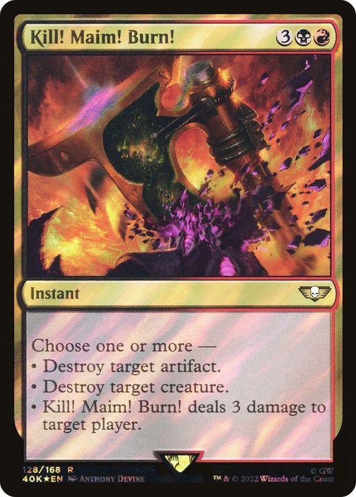 Kill! Maim! Burn! in the group Magic the Gathering / Types / Colors / Multicolors / B, R at Proxyprinters.com (21501)