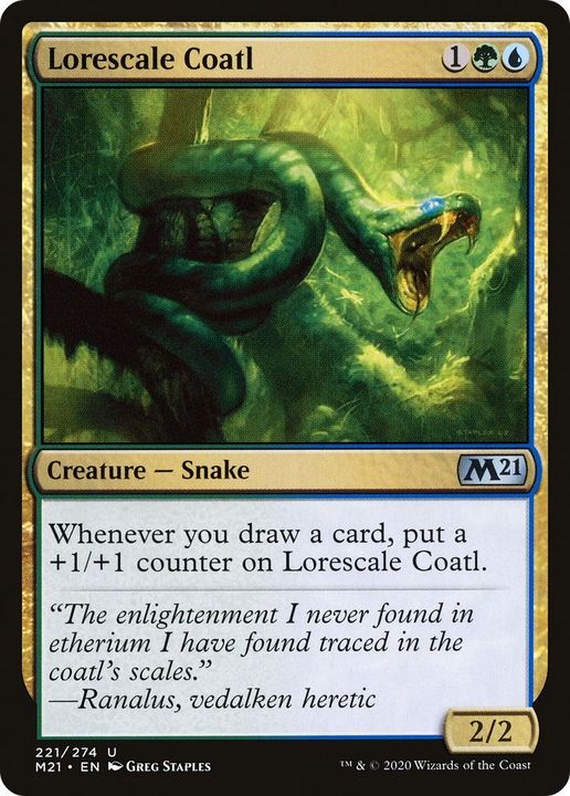 Lorescale Coatl in the group Magic the Gathering / Types / Colors / Multicolors / G, U at Proxyprinters.com (21898)