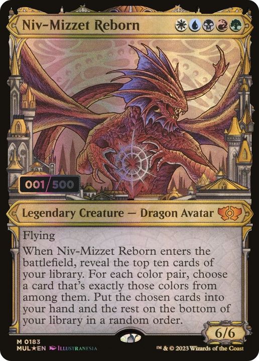 Niv-Mizzet Reborn in the group Magic the Gathering / Types / Colors / Multicolors / B, G, R, U, W at Proxyprinters.com (22330)