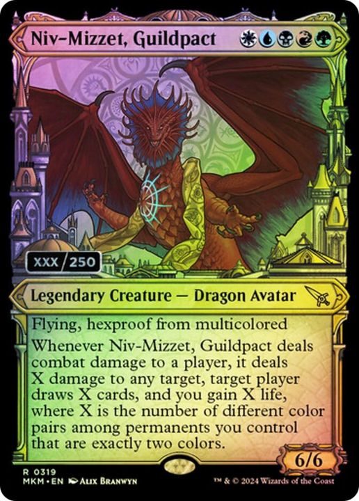 Niv-Mizzet, Guildpact in the group Magic the Gathering / Types / Colors / Multicolors / B, G, R, U, W at Proxyprinters.com (23353)