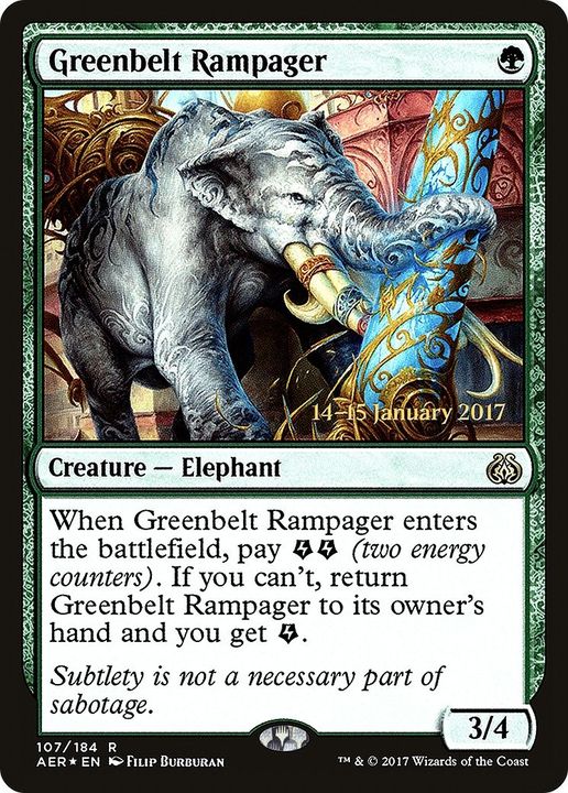 Greenbelt Rampager in the group Magic the Gathering / Sets / Aether Revolt Promos at Proxyprinters.com (25399)