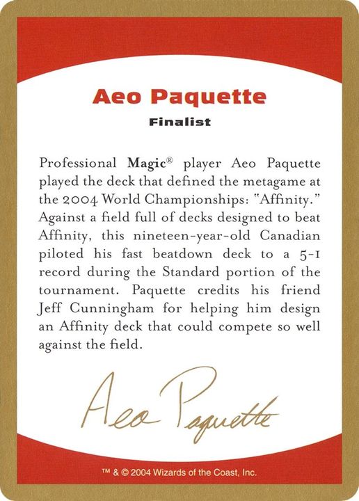 Aeo Paquette Bio in the group Magic the Gathering / Types / Colors / Colorless at Proxyprinters.com (2603)