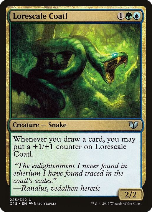 Lorescale Coatl in the group Magic the Gathering / Types / Colors / Multicolors / G, U at Proxyprinters.com (26489)