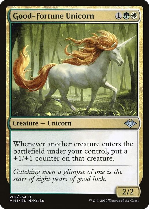 Good-Fortune Unicorn in the group Magic the Gathering / Types / Colors / Multicolors / G, W at Proxyprinters.com (26935)